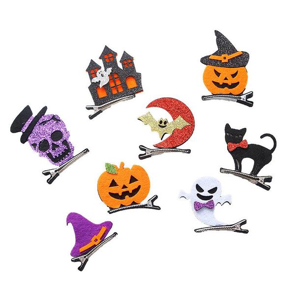 halloween girls hairpins cute glitter solid felt hat ghost pumpkin cat hallowmas hair clips party festival headdress cartoon animal, Slivery;white
halloween girls hairpins cute glitter solid felt hat ghost pumpkin cat hallowmas hair clips party festival headdress cartoon animal, Slivery;white
