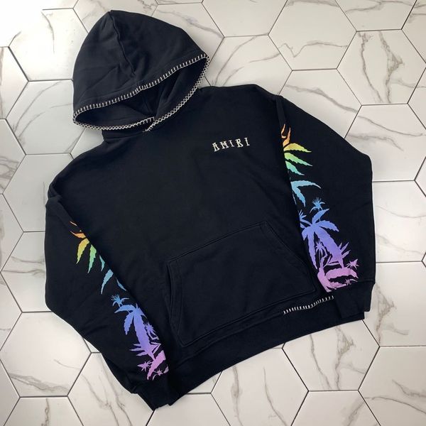 the new 2020 rainbow palm embroidered letter black hoodie ami os for both men and women
the new 2020 rainbow palm embroidered letter black hoodie ami os for both men and women