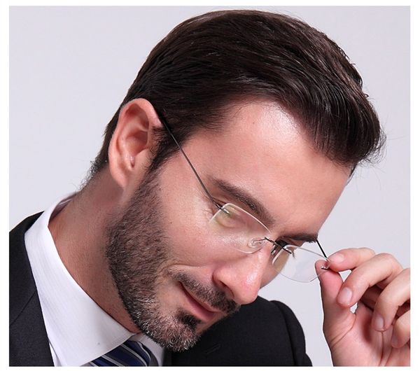 rimless titanium glasses frames men flexible optical frame retro glasses prescription spectacle frameless women eye, Black
rimless titanium glasses frames men flexible optical frame retro glasses prescription spectacle frameless women eye, Black