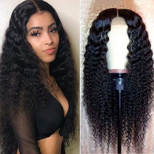 deep wave wig 13x4 lace front human hair wigs brazilian deep curly wig pre plucked with baby hair 13x6 human hair wigs, Black