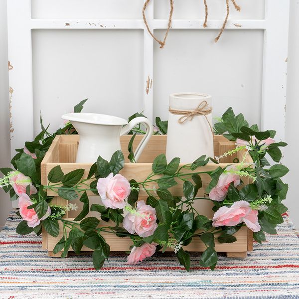 2.2m artificial rose vine flower garland for wall home wedding christmas decoration fake plants leaves arch hanging silk flower
2.2m artificial rose vine flower garland for wall home wedding christmas decoration fake plants leaves arch hanging silk flower