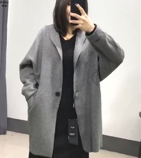 zizhen spring bat sleeved cashmere overcoat superior quality solid loose casual oversized outerwear weizhen0228-3, Black
zizhen spring bat sleeved cashmere overcoat superior quality solid loose casual oversized outerwear weizhen0228-3, Black