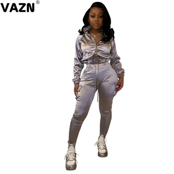 vazn 2020 early autumn lady sliver gray 2-piece long set full sleeve coats long pants skinny set sport cool sets 
vazn 2020 early autumn lady sliver gray 2-piece long set full sleeve coats long pants skinny set sport cool sets