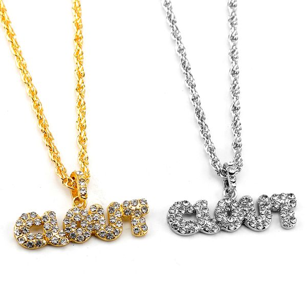 new arrival rhinestone letter clout pendant necklace cute pave crystal hip hop necklace jewelry party accessory trinket, Silver
new arrival rhinestone letter clout pendant necklace cute pave crystal hip hop necklace jewelry party accessory trinket, Silver