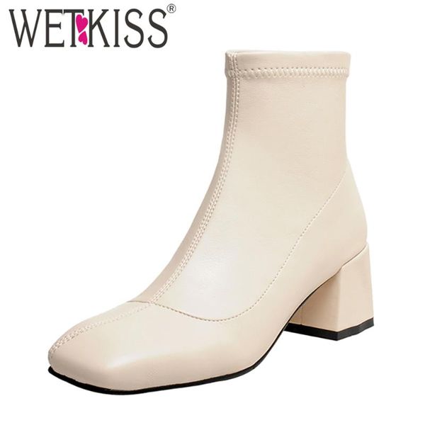 wetkiss slim ankle boots women square toe elastic booties block med heels ladies shoes elegant woman stretch boot solid 2021, Black
wetkiss slim ankle boots women square toe elastic booties block med heels ladies shoes elegant woman stretch boot solid 2021, Black