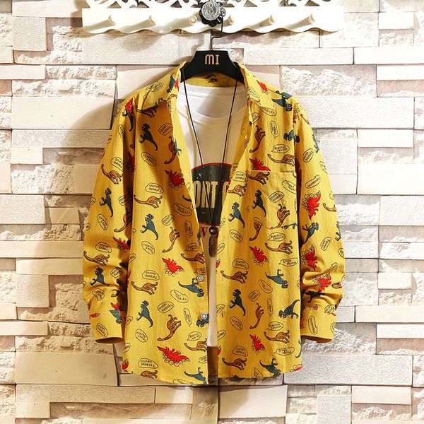 new trend in summer 2020 loose cardigan fashion japanese men's casual shirt, White;black
new trend in summer 2020 loose cardigan fashion japanese men's casual shirt, White;black
