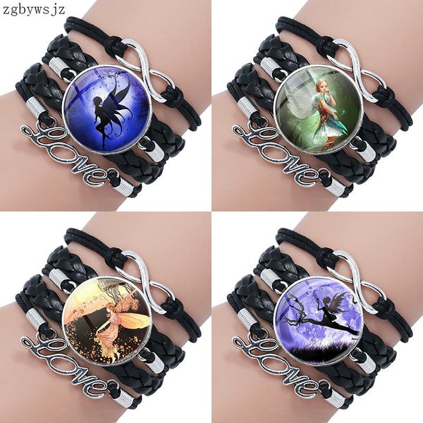 for women girls jewelry glass cabochon multilayer black leather bracelet bangle jewelry cute fairy, Golden;silver
for women girls jewelry glass cabochon multilayer black leather bracelet bangle jewelry cute fairy, Golden;silver