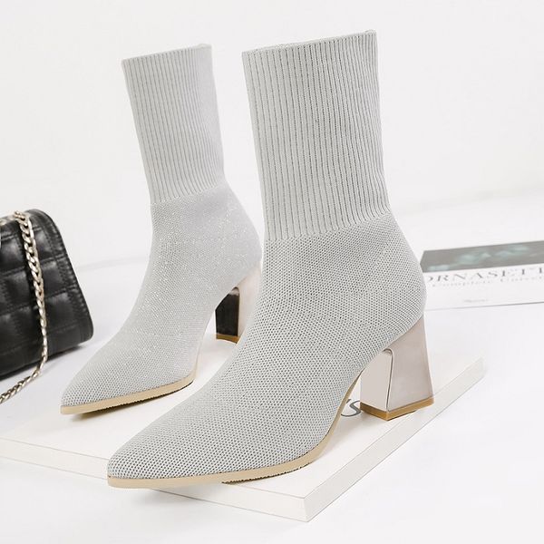 boots knitting women shoes pointed toe mid calf ladies winter chunky high heels platform sock chaussures femme, Black
boots knitting women shoes pointed toe mid calf ladies winter chunky high heels platform sock chaussures femme, Black