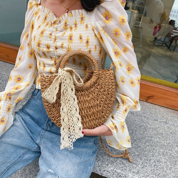 leisure solid color handmade half-round rattan woven straw bag summer women messenger crossbody bags girls small beach handbag
leisure solid color handmade half-round rattan woven straw bag summer women messenger crossbody bags girls small beach handbag