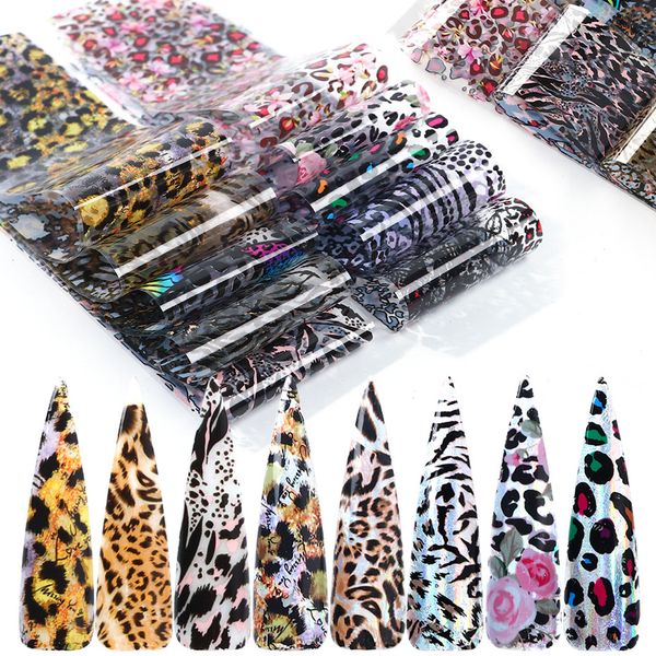 10pcs leopard print nail foil stickers nail art transfer foil set holographic design adhesive wraps decoration manicure, Black
10pcs leopard print nail foil stickers nail art transfer foil set holographic design adhesive wraps decoration manicure, Black