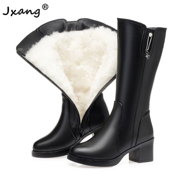 jxnag new 2020 wool women snow boots warm genuine leather fur warm shoes plush boots platform for women winter large size, Black
jxnag new 2020 wool women snow boots warm genuine leather fur warm shoes plush boots platform for women winter large size, Black