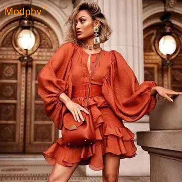 casual dresses fashion puff sleeve ruffled mini dress long belt outing vacation party female 2021 summer clothing, Black;gray
casual dresses fashion puff sleeve ruffled mini dress long belt outing vacation party female 2021 summer clothing, Black;gray