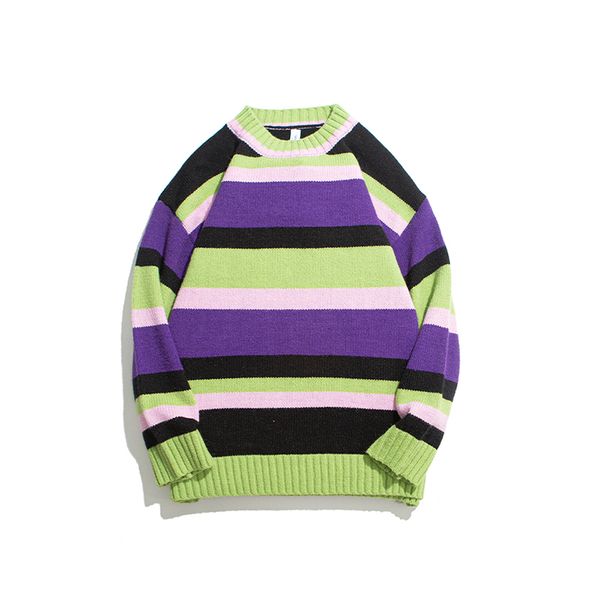 men's sweaters harajuku retro japanese striped oversize men and women pullover streetwear sweater knitted contrast color clothing, White;black
men's sweaters harajuku retro japanese striped oversize men and women pullover streetwear sweater knitted contrast color clothing, White;black
