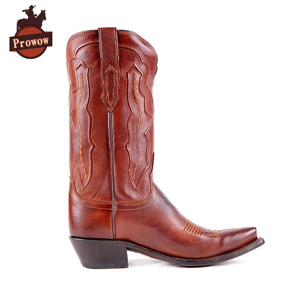 prowow women western cowboy boots genuine leather handmade high heels fretwork pointed toe corral mid-calf ladies boots, Black
prowow women western cowboy boots genuine leather handmade high heels fretwork pointed toe corral mid-calf ladies boots, Black