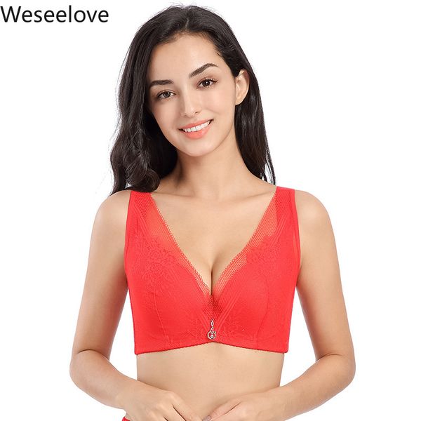 weseelove large-size bra push up lingerie lace bralette woman soutien gorge femme plus size women adjustable m20-1, Red;black
weseelove large-size bra push up lingerie lace bralette woman soutien gorge femme plus size women adjustable m20-1, Red;black