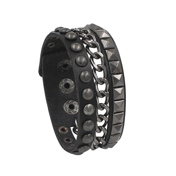 2020 new leather rock spikes rivet chains gothic wide cuff leather bracelet bangle fashion men bracelets mens jewellery, Black
2020 new leather rock spikes rivet chains gothic wide cuff leather bracelet bangle fashion men bracelets mens jewellery, Black