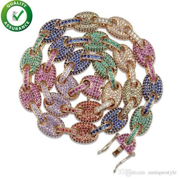 Iced Out Chains Hip Hop Jewelry Mens Cuban Link Designer Necklace Micro Paved Bling CZ Diamond Chain 12MM Multicolor Fashion Choker Charms
Iced Out Chains Hip Hop Jewelry Mens Cuban Link Designer Necklace Micro Paved Bling CZ Diamond Chain 12MM Multicolor Fashion Choker Charms