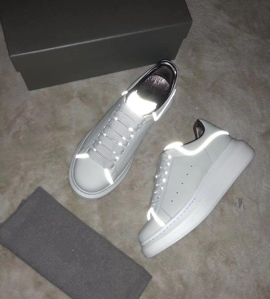 shinny fluorescent luminous reflective 3m white casual shoes platform sneakers men women leather comfort leisure ladies chaussures with box, Black
shinny fluorescent luminous reflective 3m white casual shoes platform sneakers men women leather comfort leisure ladies chaussures with box, Black