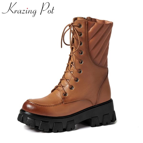 krazing pot cow leather vintage platform round toe western boots keep warm shoes zipper dress mid-calf boots l8f5, Black
krazing pot cow leather vintage platform round toe western boots keep warm shoes zipper dress mid-calf boots l8f5, Black
