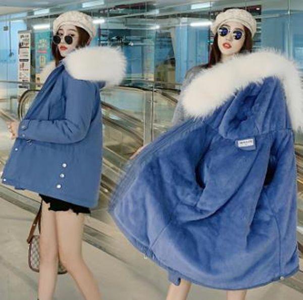 wholesale fashion women's new style loose mid-length section waist large fur collar thicker pie overcoming down padded jacket, Black 
wholesale fashion women's new style loose mid-length section waist large fur collar thicker pie overcoming down padded jacket, Black