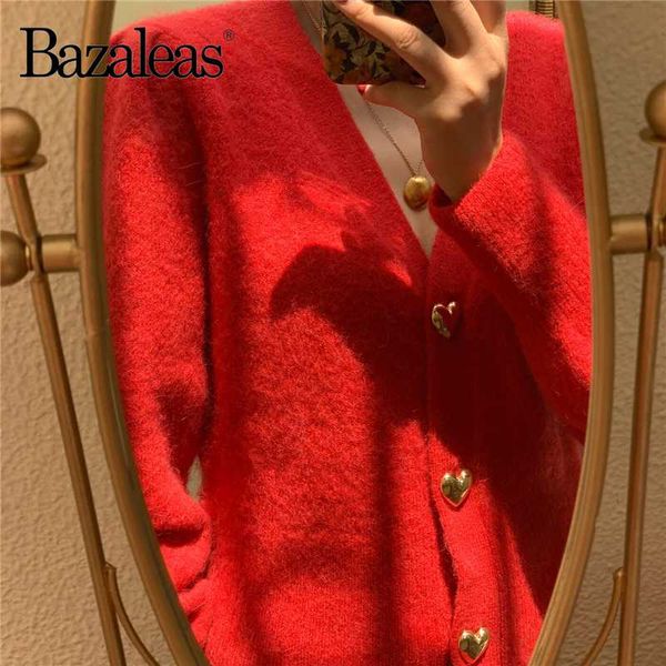 bazaleas chic женщина свитер повседневный вязаная tops осеннее переднее сердце buttons дряблых тянуть роковую v шея красного кардигана, White
bazaleas chic женщина свитер повседневный вязаная tops осеннее переднее сердце buttons дряблых тянуть роковую v шея красного кардигана, White