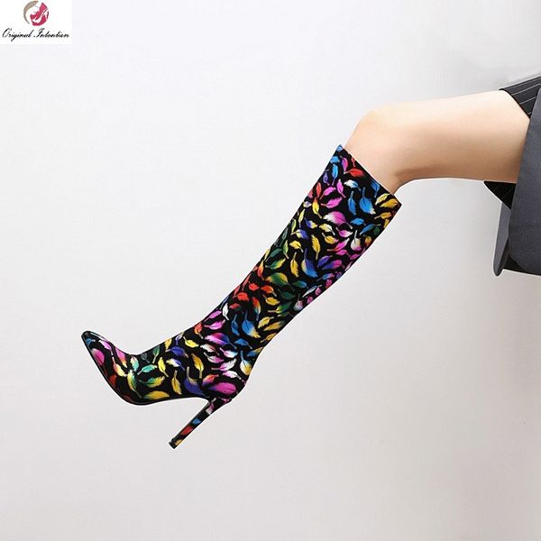 boots autumn winter knee high print women thin heels pointed toe zip 2021 long fashion party casual shoes female, Black
boots autumn winter knee high print women thin heels pointed toe zip 2021 long fashion party casual shoes female, Black