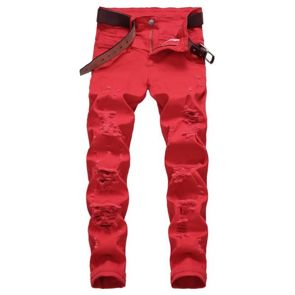 new fashion hole biker jean men vintage red jean pant male slim denim trouser plus size, Blue
new fashion hole biker jean men vintage red jean pant male slim denim trouser plus size, Blue
