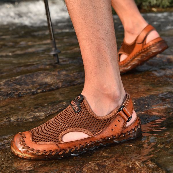 2020 soft big size 38-46 sandals comfortable outdoor mens leather flats casual beach athletic shoes fashion breathable sandals, Black
2020 soft big size 38-46 sandals comfortable outdoor mens leather flats casual beach athletic shoes fashion breathable sandals, Black