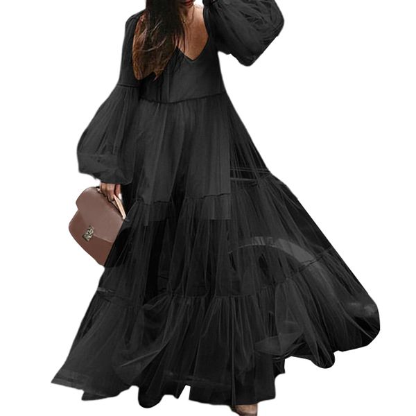 vonda plus size white lace dress women 2020 autumn v-neck high waist lantern long sleeve party dress summer long vestido, Black;gray
vonda plus size white lace dress women 2020 autumn v-neck high waist lantern long sleeve party dress summer long vestido, Black;gray