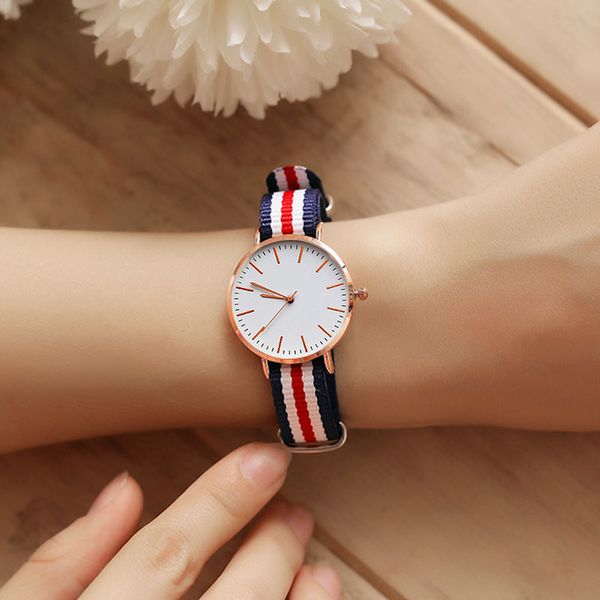 wristwatches fashion nylon stripe strap women men watches 28cm 40mm quartz wrist watch zegarek damski montre femme drop, Slivery;brown
wristwatches fashion nylon stripe strap women men watches 28cm 40mm quartz wrist watch zegarek damski montre femme drop, Slivery;brown