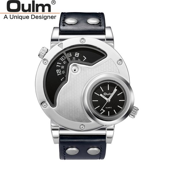 oulm new fashion casual multiple time zone watch for male sport quartz wristwatch unique design luxury big size men's watches, Slivery;brown
oulm new fashion casual multiple time zone watch for male sport quartz wristwatch unique design luxury big size men's watches, Slivery;brown