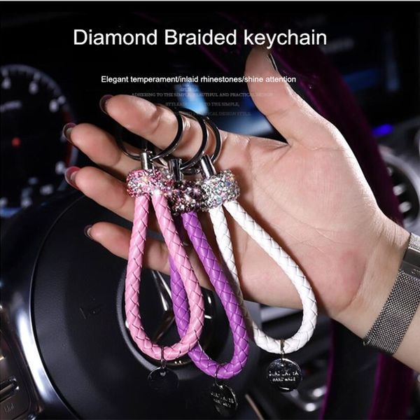 keychains car keychain pendant cute ladies korean creative diamond key chain braided rope ring, Silver
keychains car keychain pendant cute ladies korean creative diamond key chain braided rope ring, Silver