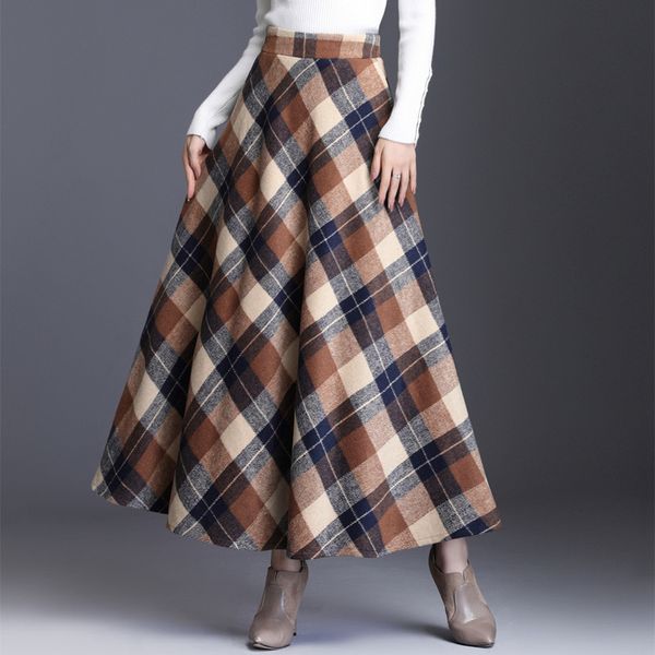 plus size 3xl woolen long plaid skirts womens 2020 autumn winter england style high waist slim fit elegant a line maxi skirt, Black
plus size 3xl woolen long plaid skirts womens 2020 autumn winter england style high waist slim fit elegant a line maxi skirt, Black
