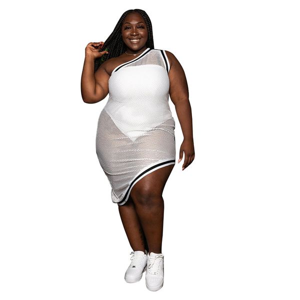 plus size women dresses hollow out mesh panelled dress fashion one shoulder sleeveless natural color dress women clothing, Black;gray
plus size women dresses hollow out mesh panelled dress fashion one shoulder sleeveless natural color dress women clothing, Black;gray