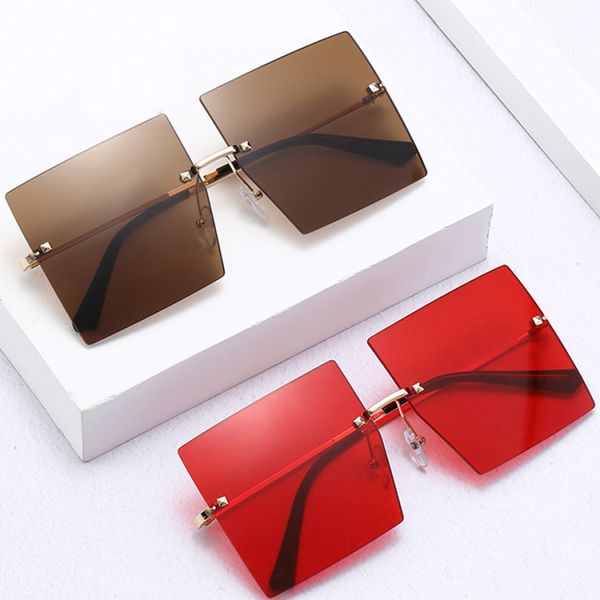 ttlife large square lens sunglasses frameless clear red sun glasses for women tinted color shades eyewear accessories fshwh0052, White;black
ttlife large square lens sunglasses frameless clear red sun glasses for women tinted color shades eyewear accessories fshwh0052, White;black