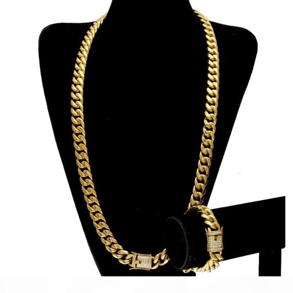 stainless steel 24k solid gold electroplate casting clasp w diamond cuban link necklace & bracelet for men curb chains jewelry set 10mm 14mm, Silver
stainless steel 24k solid gold electroplate casting clasp w diamond cuban link necklace & bracelet for men curb chains jewelry set 10mm 14mm, Silver