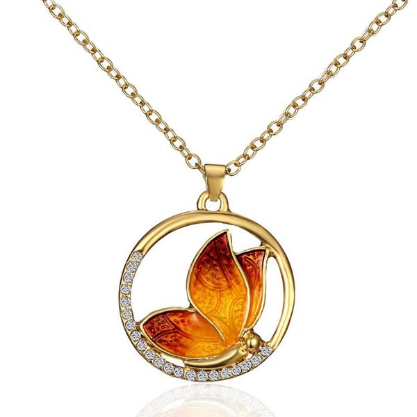 8seasons 2020 new gold color butterfly pendant necklace animal circle round clear rhinestone enamel 46cm(18 1/8") long, 1 piece, Silver
8seasons 2020 new gold color butterfly pendant necklace animal circle round clear rhinestone enamel 46cm(18 1/8") long, 1 piece, Silver