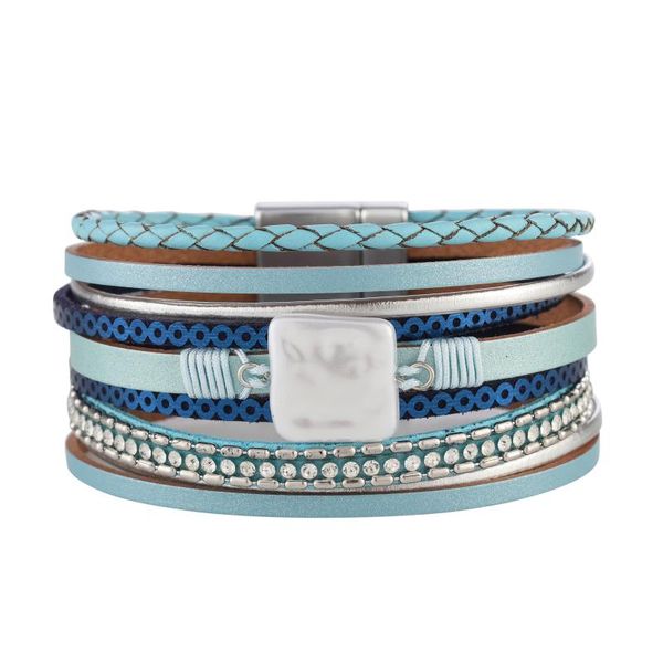 multilayer leather bracelets for women 5 colors magnet clasp crystal bohemian double wrap bracelet jewelry, Black
multilayer leather bracelets for women 5 colors magnet clasp crystal bohemian double wrap bracelet jewelry, Black