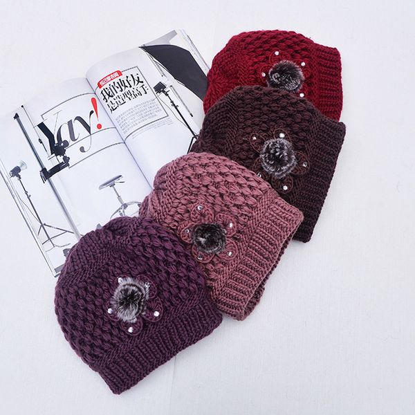 beanie/skull caps winter middle-aged and elderly warm thicken plus velvet hat old lady crystal flower beanies skullies 4 colors, Blue;gray
beanie/skull caps winter middle-aged and elderly warm thicken plus velvet hat old lady crystal flower beanies skullies 4 colors, Blue;gray