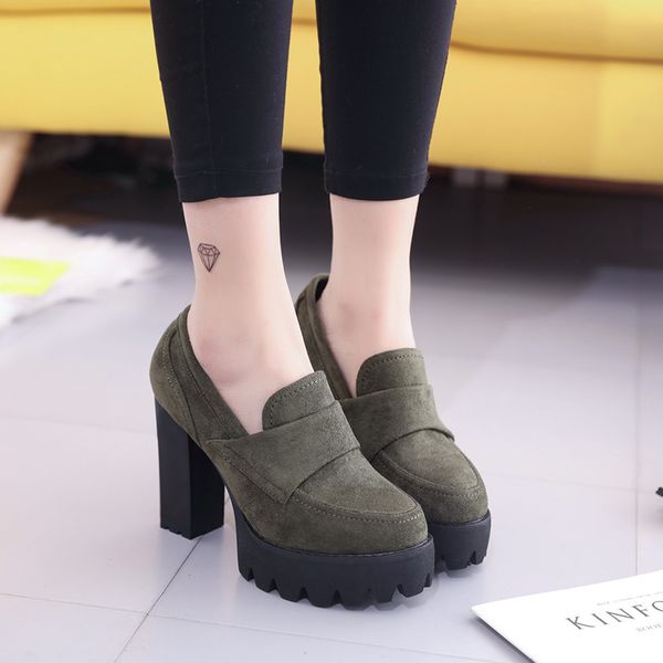 thick with suede 10cm high heels thick round head waterproof platform black single shoes woman bottom was thin
thick with suede 10cm high heels thick round head waterproof platform black single shoes woman bottom was thin