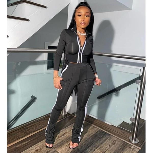 женщины tracksuit 2 piece set zipper coat + тонкий бегом штаны matching костюм set side нашивки sportwear осень фитнес костюмы, Gray
женщины tracksuit 2 piece set zipper coat + тонкий бегом штаны matching костюм set side нашивки sportwear осень фитнес костюмы, Gray