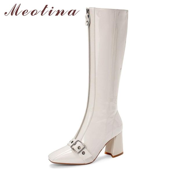 boots meotina winter knee high women natural genuine leather buckle thick heel long zip square toe shoes lady size 39, Black
boots meotina winter knee high women natural genuine leather buckle thick heel long zip square toe shoes lady size 39, Black