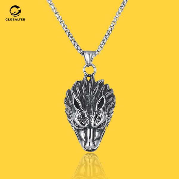 explosive european and american hip-hop jewelry men's domineering wolf head titanium steel necklace gifts for boys and men 380, Silver
explosive european and american hip-hop jewelry men's domineering wolf head titanium steel necklace gifts for boys and men 380, Silver