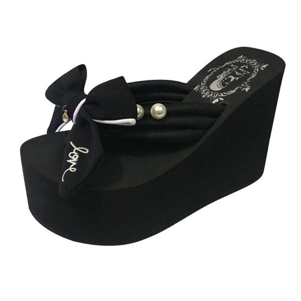 sagace women sandals 2020 summer pure color bowknot pearl wedge flip beach sandals casual fashion all-match females slippers, Black
sagace women sandals 2020 summer pure color bowknot pearl wedge flip beach sandals casual fashion all-match females slippers, Black
