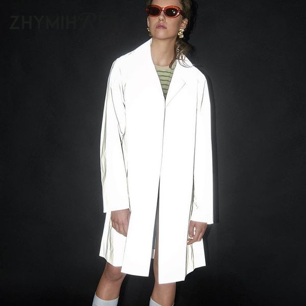 women's trench coats zhymihret 2021 autumn reflective coat women long sleeve turn down collar female streetwear casual outwear, Tan;black
women's trench coats zhymihret 2021 autumn reflective coat women long sleeve turn down collar female streetwear casual outwear, Tan;black