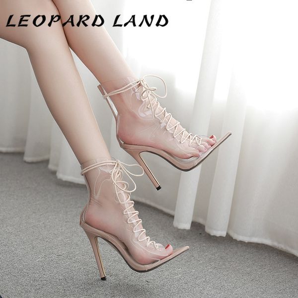 leopard land summer 35-42 large transparent pvc film cross lace-up roman women's thin high heel open toe women's sandals, Black
leopard land summer 35-42 large transparent pvc film cross lace-up roman women's thin high heel open toe women's sandals, Black