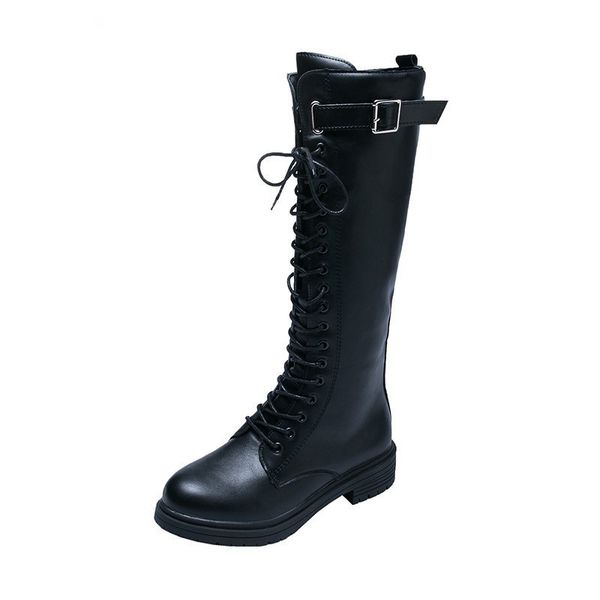 boots middle heel rider with high boots, long legs and thin for women 2021 autumn/winter style, Black