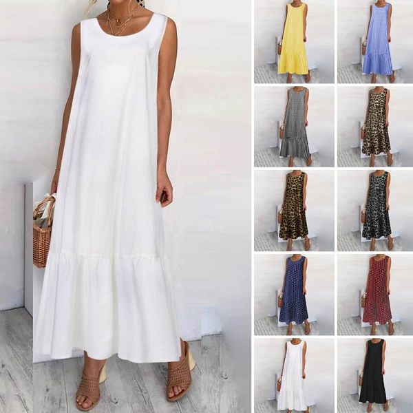 celmia 2020 summer maxi sundress women ruffles maxi long dress sleeveless casual loose solid holiday beach vestidos robe femme, Black;gray
celmia 2020 summer maxi sundress women ruffles maxi long dress sleeveless casual loose solid holiday beach vestidos robe femme, Black;gray