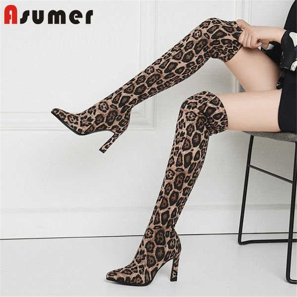 asumer 2020 new arrival thigh high boots women leopard pointed toe autumn stretch boots high heels party wedding shoes woman, Black
asumer 2020 new arrival thigh high boots women leopard pointed toe autumn stretch boots high heels party wedding shoes woman, Black