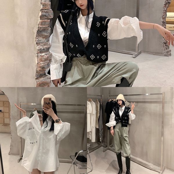 design sense color matching knitted vest women's autumn 2020 new diamond vest diamond korean style loose western style waistcoat sleeve, White;black
design sense color matching knitted vest women's autumn 2020 new diamond vest diamond korean style loose western style waistcoat sleeve, White;black
